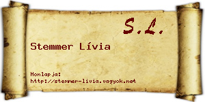 Stemmer Lívia névjegykártya